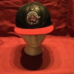 Faux Leather Raptors Baseball Hat
